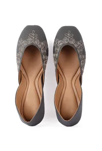 Aurora Grey Dori Zari Embroidered Jutti image 2