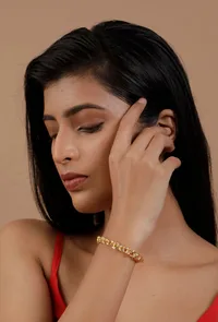 Nasir Twisted Gold Chain Brass Bracelet image 1