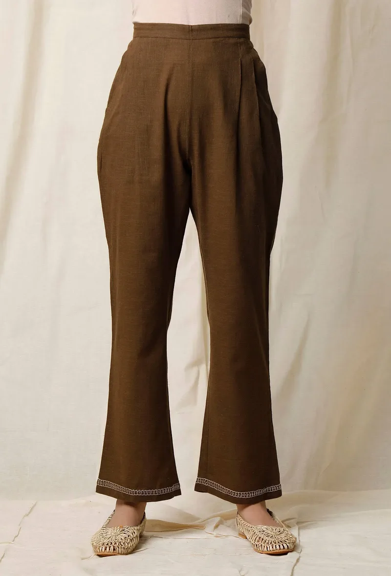Mehendi Cotton Slub Palazzos