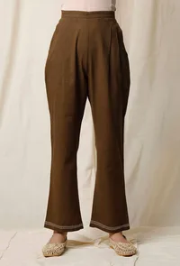 Mehendi Cotton Slub Palazzos image 1