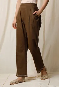 Mehendi Cotton Slub Palazzos image 3