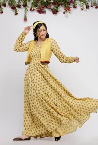 Yellow Short Kota Boho Cape image 2