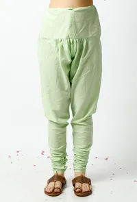 Set of 3: The Easy Going Light Green Cotton Kurta with Matching Dupatta and Chooridar image 3