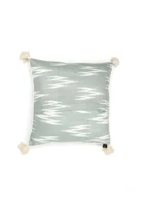Set of 2: Slate Blue Ikat Cotton Cushion Covers image 3