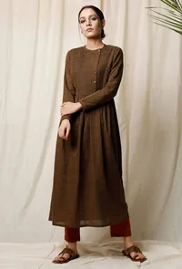 Mehendi Cotton Slub Kurta image 2