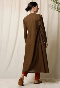 Mehendi Cotton Slub Kurta image 5