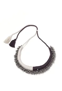 Kasima Duo Black and White Tribal Ghungroo Necklace image 2