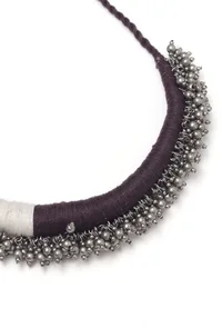 Kasima Duo Black and White Tribal Ghungroo Necklace image 3