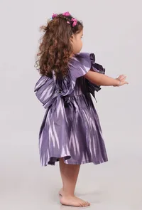 Violet Ikat Gathered Kurta image 2