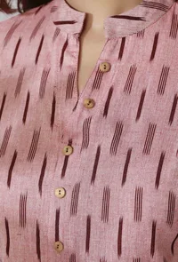 Maroon Saree With Ikkat Tassels image 5