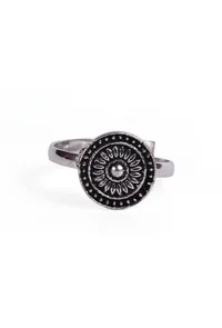 Mandala Pattern German Silver Adjustable Toe Ring image 4
