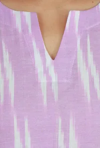 Lavender Ikat Sleeveless Cotton Kurta image 5