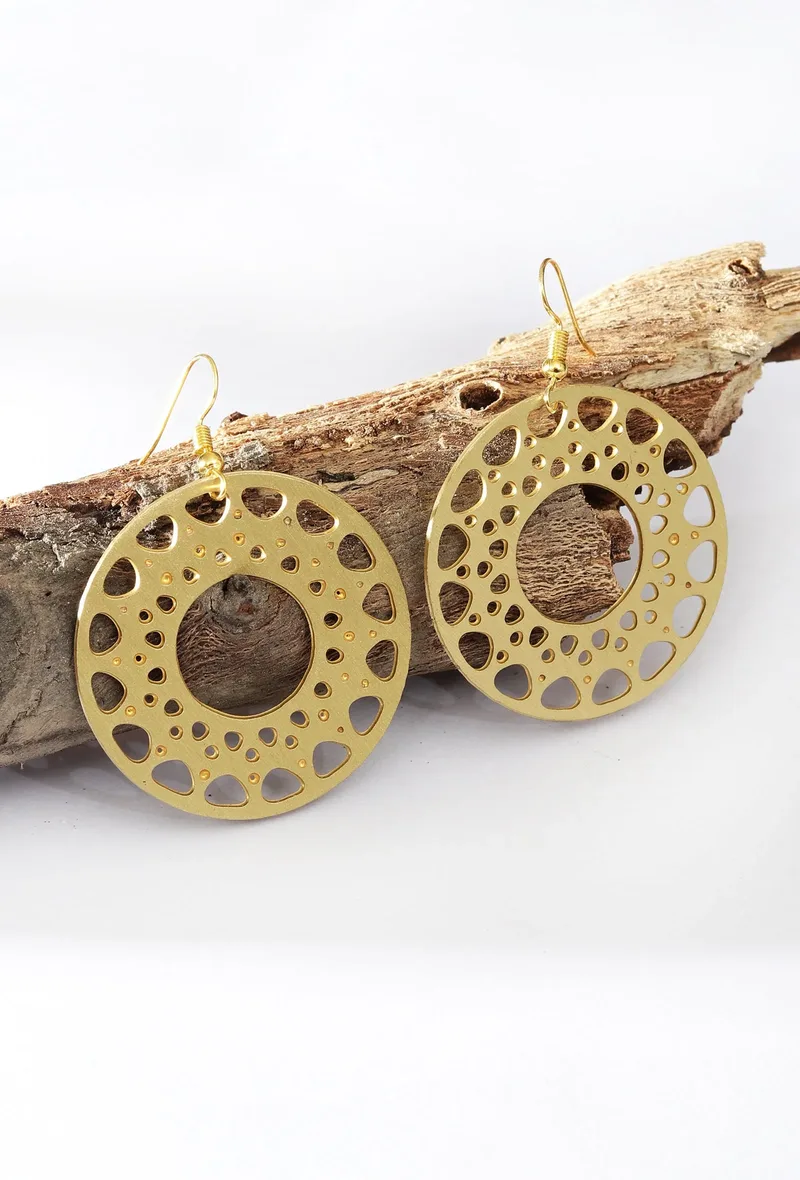 Dainty Orbit Cutwork Earrings