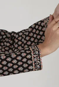 Ajrakh Print Black Cotton Dress image 6
