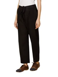 Black Pure Cotton Drawstring Pants image 1