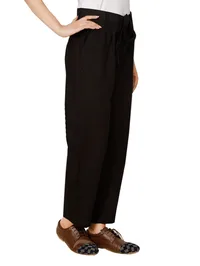 Black Pure Cotton Drawstring Pants image 4