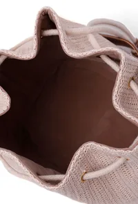 Pearl White Raffia Weave Potli Bag image 4