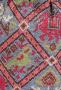 Estaa Blue & Multi Silk Patola Print Potli With Tassels image 6