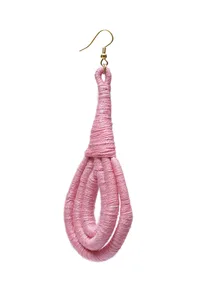 Rosy Pink Thread Tassels Thread Earrings image 3