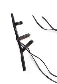 Charcoal Black Braided Tie Up Flats image 5