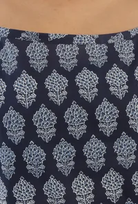 Blue Color Cotton Slip With White Motif image 5