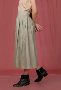 Moss Green Box Pleated Skirt image 4