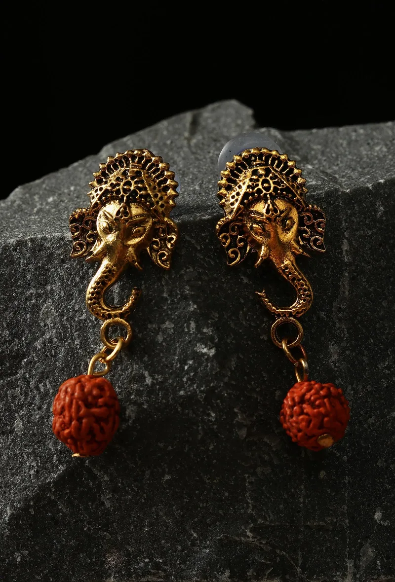 Vakratunda Rudraksha Earrings
