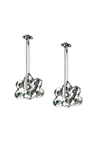 Green Petal Gemstone Bugadi Earrings image 3