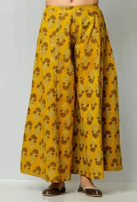 Yellow Ajrakh Printed Pallazo image 1