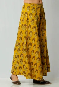 Yellow Ajrakh Printed Pallazo image 3