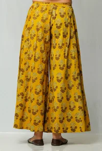 Yellow Ajrakh Printed Pallazo image 4