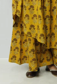 Yellow Ajrakh Printed Pallazo image 5