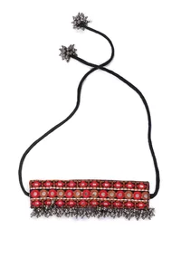 Red and Black Kutch Embroidery Choker image 2