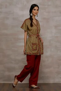 Peehu Mint Green Wool Poncho image 3