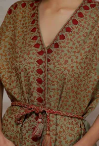 Peehu Mint Green Wool Poncho image 5