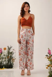 Set Of 2: Cara Floral Chintz Summer Pants With Bustier Top image 1