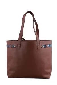 Chocolate Brown Ajrakh Tote Bag image 4