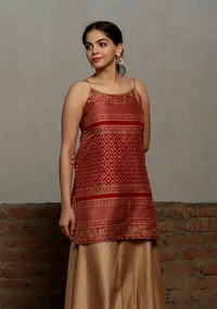 Maroon kalamkari printed Top image 2