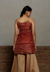 Maroon kalamkari printed Top image 3