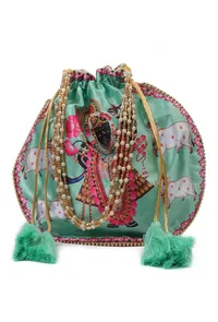 Celestial Green Shreenath With The Holy cow Potli image 2