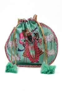 Celestial Green Shreenath With The Holy cow Potli image 3