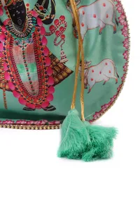 Celestial Green Shreenath With The Holy cow Potli image 6