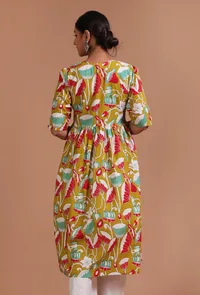 Multicolor Cotton Printed Dress image 5