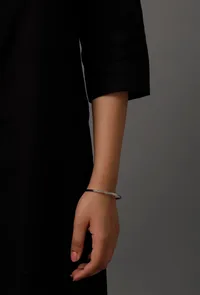 Black Pure Woven Cotton Kurta image 6