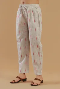 Off-White Ikat Cotton Straight Pant image 2