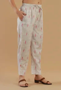 Off-White Ikat Cotton Straight Pant image 3