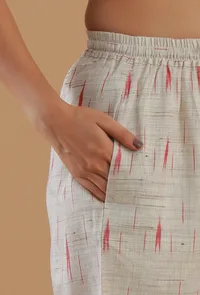 Off-White Ikat Cotton Straight Pant image 5