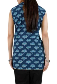 Indigo Pintex Stitch Pure Cotton Kurta image 4