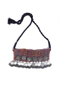 Merry Red Contrast Thread Tribal Necklace image 2