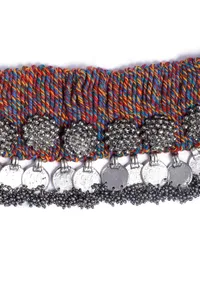 Merry Red Contrast Thread Tribal Necklace image 3